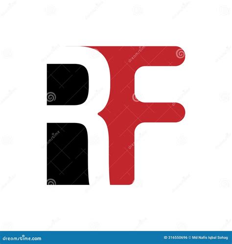 RF Letters Logo Design Black and White Background, Red and White Color Logo. FR Logo Vector ...