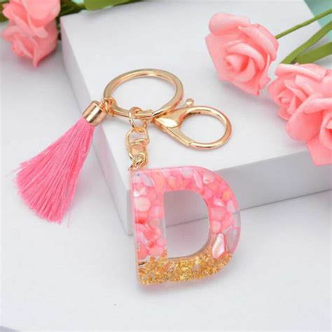 Alphabet Resin Keychain - Golden & Pink - Single Piece – Kawaii Kart