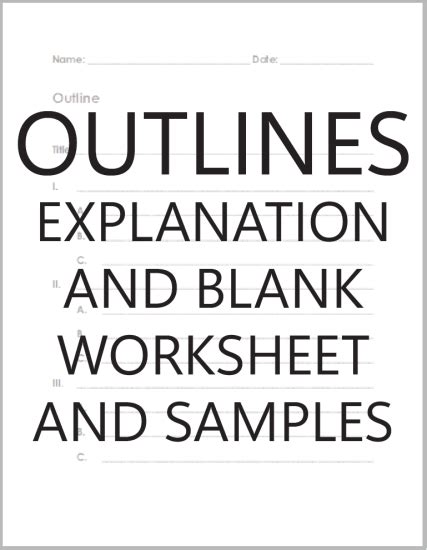 Image result for Outlining Worksheets