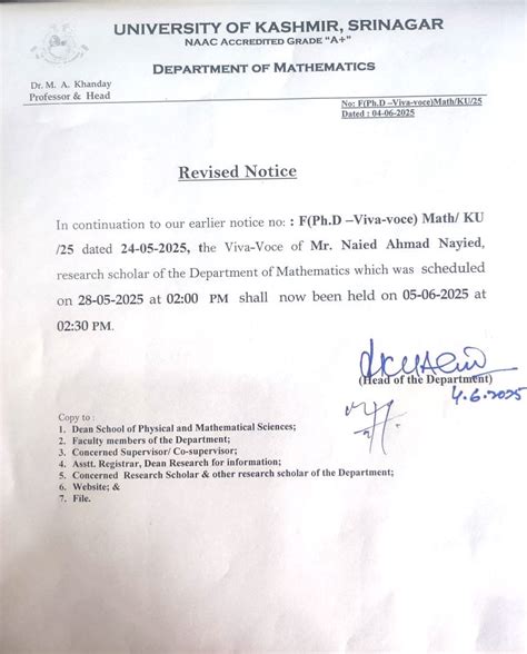 Mathematics, University of Kashmir