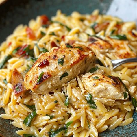 One-Pot Creamy Chicken Tomato Orzo - Kylie Recipes