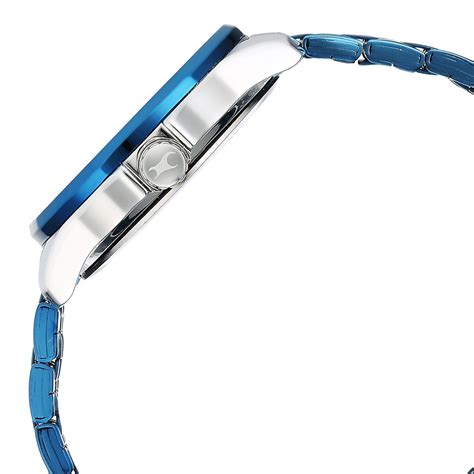 Buy Online Fastrack Exuberant Quartz Analog Blue Dial Metal Strap Watch ...