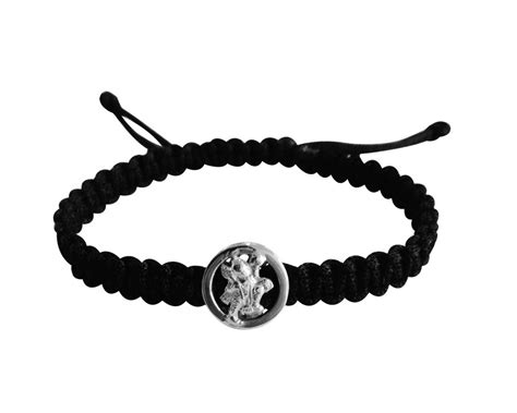 Buy AUMKAARA Auspicious Silver Hanuman Bracelet with Black Adjustable ...
