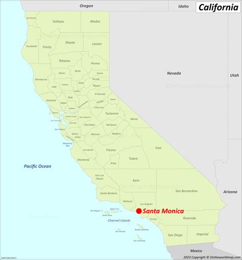 Santa Monica Location On The California Map - Ontheworldmap.com