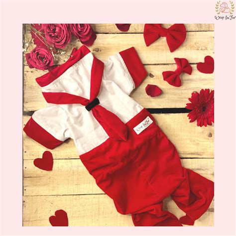 Wrapinfur Red Sailor Dress | Dog t shirt