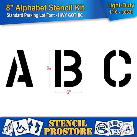Buy Pavement Stencils - 8 inch Alphabet KIT Stencil Set - (28 Piece ...