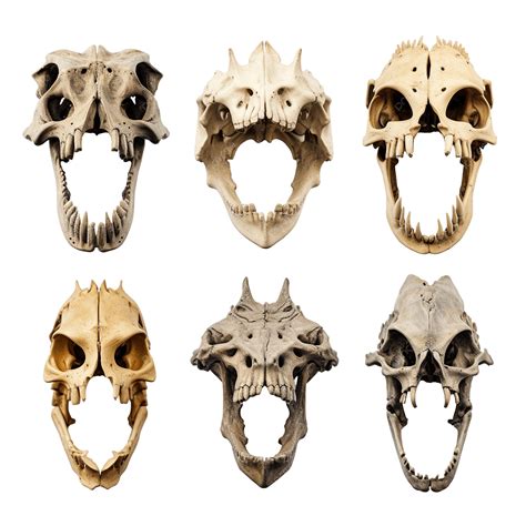 3d Rendering Of Fossil Wolf Skull Bones From Various Perspective View ...