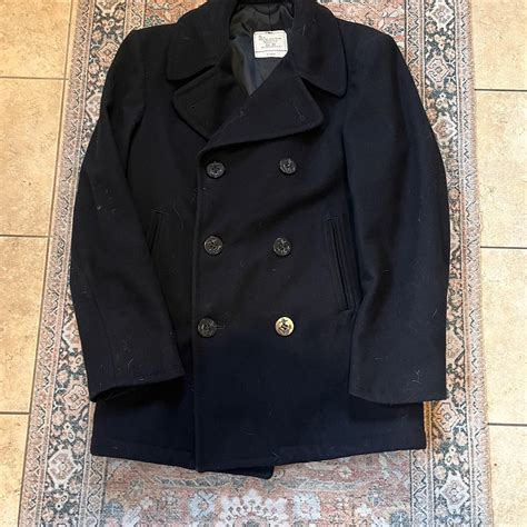 Vintage US Navy Pea Coat 1980’s, black, vintage pea... - Depop