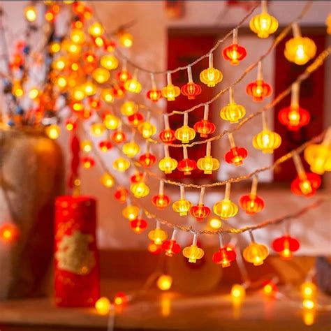 1pc Chinese Lantern String Lights For Lunar New Year Decoration ...