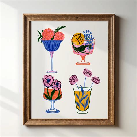 Four Botanical Cocktails Art Print – Fiori and Fern