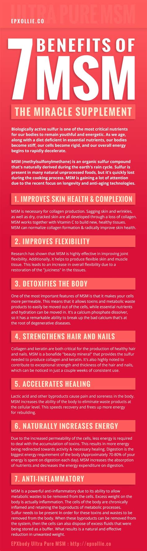 MSM Supplement Benefits - MSM improves joints, skin health, allergies ...