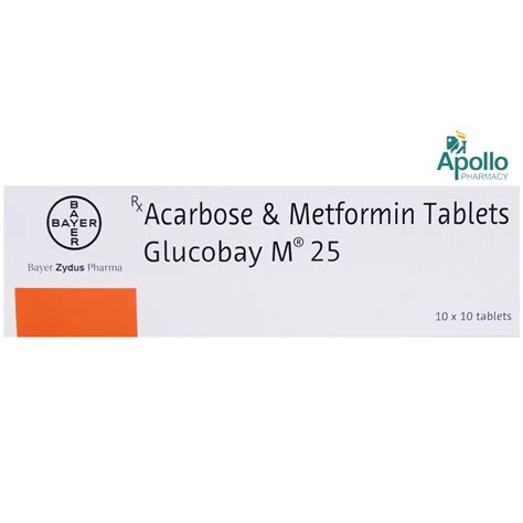 Glucobay M 25 Tablet | Uses, Side Effects, Price | Apollo Pharmacy