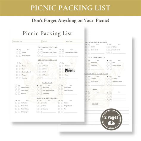 Printable Picnic Packing List – buck & co.