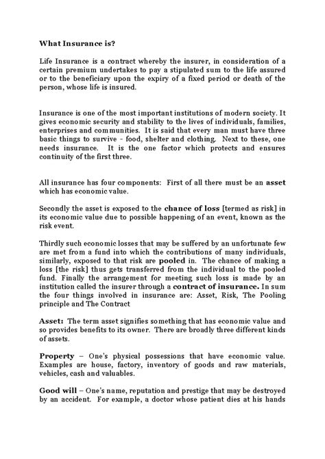 Introduction to Insurance - What Insurance is? Life Insurance is a ...