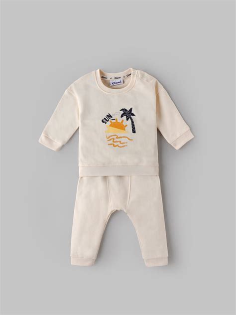 Popees Baby Boys Cotton Co-ord Set| Cream| Newborn To 9 Months – Popees ...