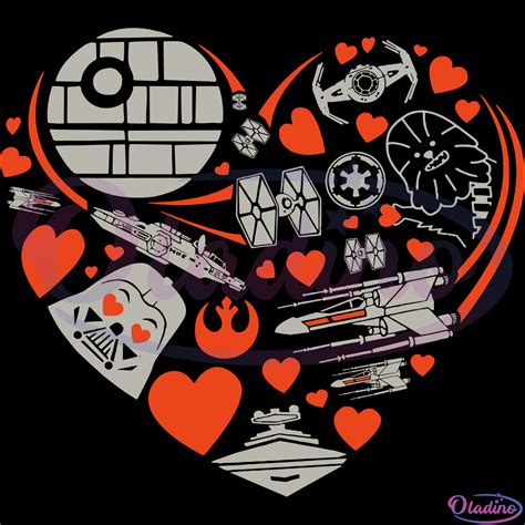 Star Wars Valentines Day Heart Galaxy SVG, Star Wars Svg - Oladino