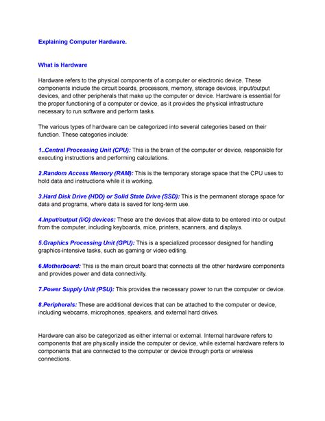 What is Hardware - Explaining Computer Hardware. What is Hardware ...