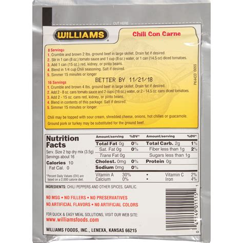 Williams Chili Packet Recipe | Besto Blog