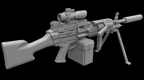 Mk 48 Light Weight Machine Gun 3D model | CGTrader