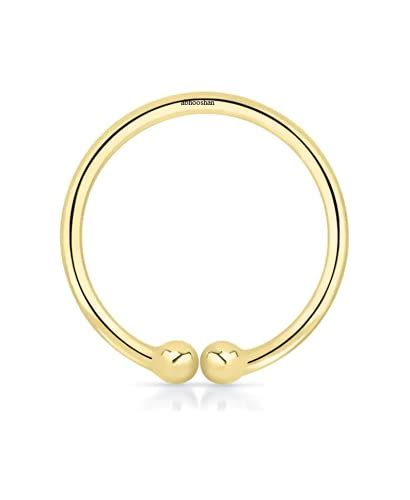 abhooshan Pure 92.5 Sterling Silver Gold Plated Clip-On Nose Ring - No ...