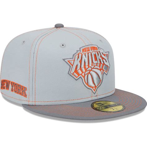 Men's New York Knicks New Era Gray Color Pop 59FIFTY Fitted Hat
