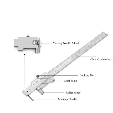 Buy Scribing Caliper, 200mm 8in Dual Scale, Marking Vernier Caliper ...