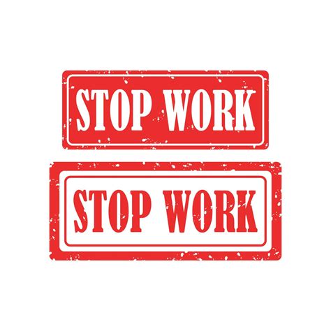 Stop work rubber stamp set on white background. vector illustration ...