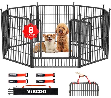 VISCOO Metal Dog Playpen Indoor, Puppy Playpen Indoor Outdoor for Yard ...