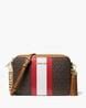 Buy Michael Kors Jet Set Medium Logo Stripe Camera Bag | White & Red ...