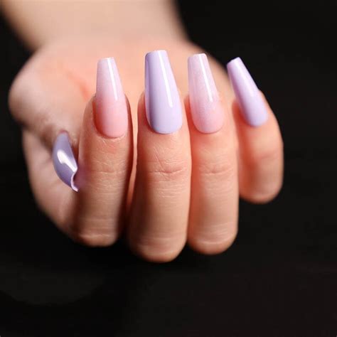 Cotton Candy Purple Nails Fake Nails Artificial Nails Luxury Press On ...