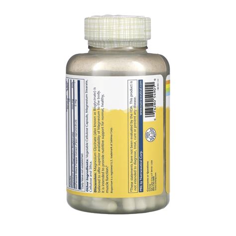 แมกนีเซียมไกลซิเนต Solaray Magnesium Glycinate 350mg 120240 VegCaps ...