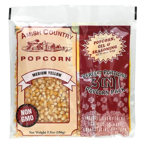 Amish Country Popcorn, Perfect Portions 3 in 1 Popcorn Pack, Medium ...