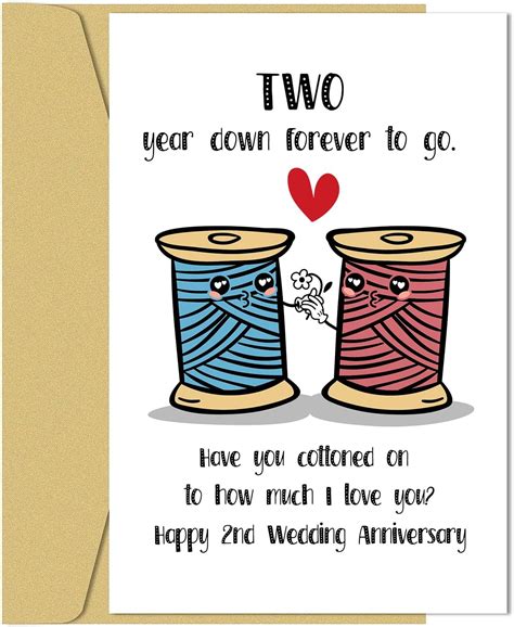Amazon.com : TRAMIN 2nd Anniversary Card for Husband Wife, Happy 2nd ...