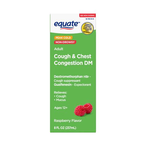 Equate Tussin Cough and Chest Congestion DM, Raspberry Flavor, 8 fl oz - Walmart.com