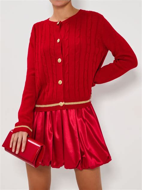 Cardigan cu nasturi Culoare roșu - SINSAY - 125HL-33X