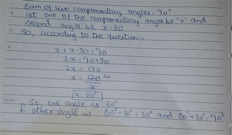 two complementary angles differ from 30 degree.find the angles - Brainly.in