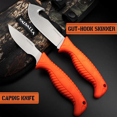 VALHALLA Hunting Knife Set, 4 Pieces Hunting Knives with Skinning Knife, Caping Knife, Bone Saw ...