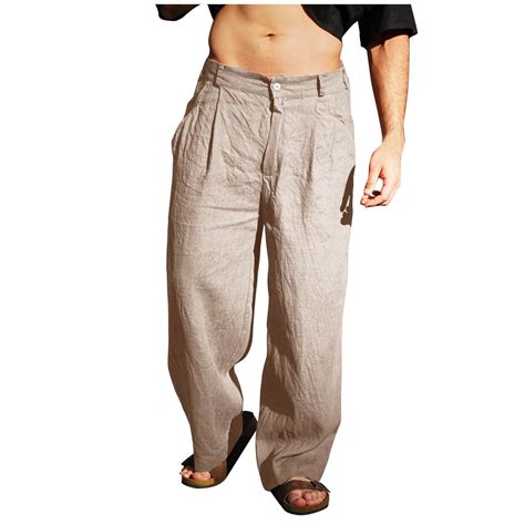 YLSDY Savings Linen Dress Pants for Men Business Casual Wide Leg Chinos ...