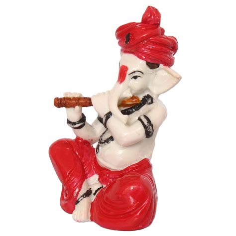 Ganesha With Flute | Ganesha Playing Flute Idol Online - eCraftIndia Online