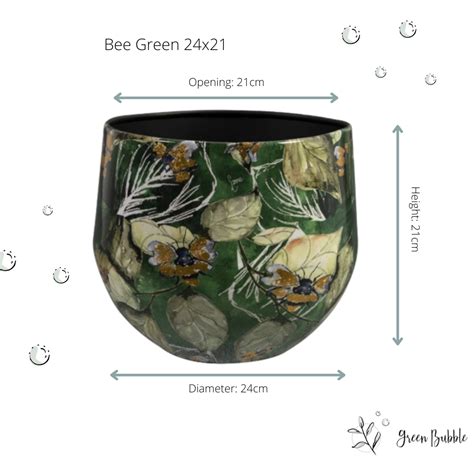 Designed by Lammie Pot Bee Green - Green Bubble