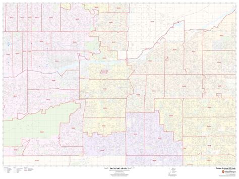 Image result for Tempe Arizona Zip Code Map