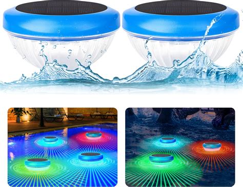 Amazon.com : Solar Floating Pool Lights,RGB Color Changing Floating ...