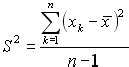 Image result for Variance Equation Example
