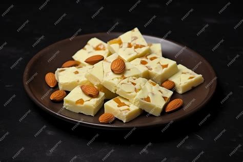Indian sweet food badam barfi or katli also known as almond sweet burfi ...
