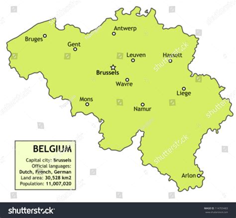 Belgium Map Major Cities Brussels Antwerp Stock Vector (Royalty Free) 114703483 - Shutterstock