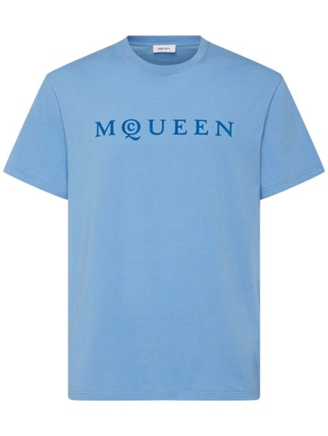 Logo cotton t-shirt - McQueen - Men | Luisaviaroma