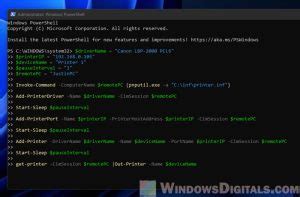 Add Network Shared Printer PowerShell Script 的图像结果