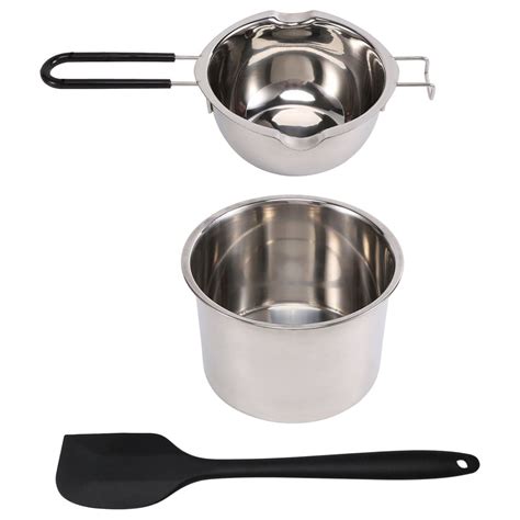 Double Boiler Pot Set Stainless Steel Melting with Silicone Spatula for ...
