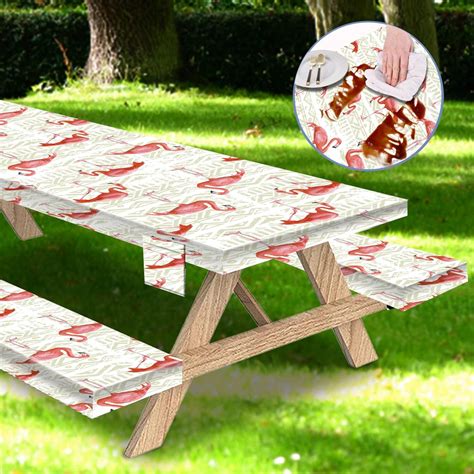 Amazon.com: Picnic Table Cover with Bench Covers Vinyl Elastic Edges ...