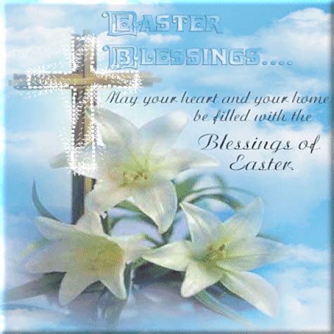 Animated Easter Blessings Religious Cross Graphic Quote